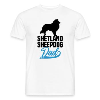 Shetland Sheepdog Sheltie Papa - T-shirt homme - blanc - Devant - AI Model Male 178 dark (178cm)