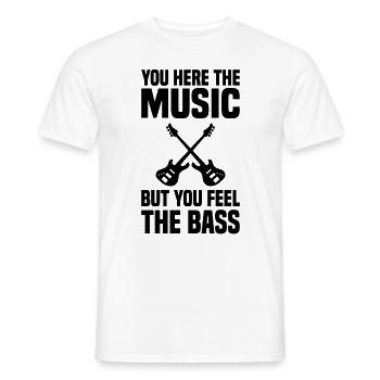 Guitare basse - T-shirt homme - blanc - Devant - AI Model Male 178 dark (178cm)
