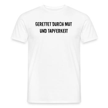 Feuerwehr - Gerettet durch Mut und Tapferkeit - Männer T-Shirt - Weiß - Vorne - AI Model Male 178 dark (178cm)