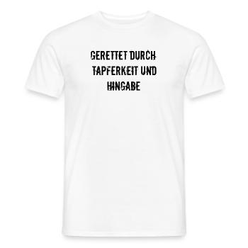 Feuerwehr - Gerettet durch Tapferkeit und Hingabe - Männer T-Shirt - Weiß - Vorne - AI Model Male 178 dark (178cm)
