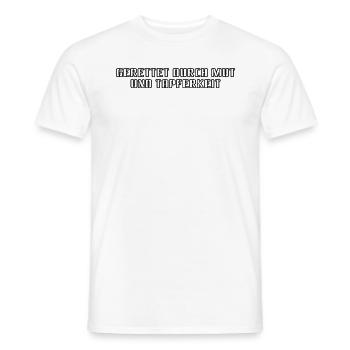 Feuerwehr - Gerettet durch Mut und Tapferkeit - Männer T-Shirt - Weiß - Vorne - AI Model Male 178 dark (178cm)