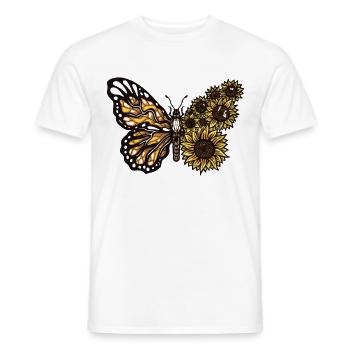 PAPILLON ET TOURNESOL - T-shirt homme - blanc - Devant - AI Model Male 178 dark (178cm)