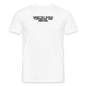 Feuerwehr - Gerettet durch Tapferkeit und Hingabe - Männer T-Shirt - Weiß - Vorne - AI Model Male 178 dark (178cm)