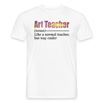 Art Teacher Painter School Artist Brush - Men's T-Shirt - white - Front - AI Model Male 178 dark (178cm)
