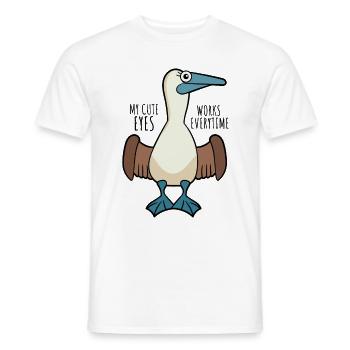 Mignon oiseau de mer Fou à pieds bleus Oiseau des Galapagos - T-shirt homme - blanc - Devant - AI Model Male 178 dark (178cm)