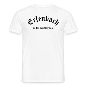 Erlenbach Baden-Württemberg Schriftzug Schwarz - Männer T-Shirt - Weiß - Vorne - AI Model Male 178 dark (178cm)