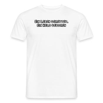 Feuerwehr - Ein Leben gerettet. Ein Held geboren - Männer T-Shirt - Weiß - Vorne - AI Model Male 178 dark (178cm)