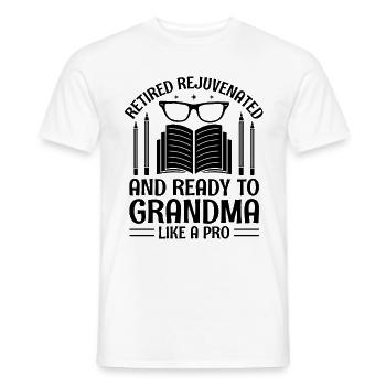 Retired Grandma Pensioner Pension Teacher Teach Re - Men's T-Shirt - white - Front - AI Model Male 178 dark (178cm)