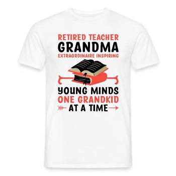 Retired Grandma Pensioner Pension Teacher Teach Re - Men's T-Shirt - white - Front - AI Model Male 178 dark (178cm)