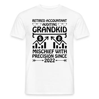 Grand-mère à la retraite Pensioner Comptable Banque - T-shirt homme - blanc - Devant - AI Model Male 178 dark (178cm)