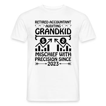 Retired Grandma Pensioner Pension Accountant Bank - Men's T-Shirt - white - Front - AI Model Male 178 dark (178cm)
