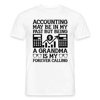 Grand-mère à la retraite Pensioner Comptable Banque - T-shirt homme - blanc - Devant - AI Model Male 178 dark (178cm)