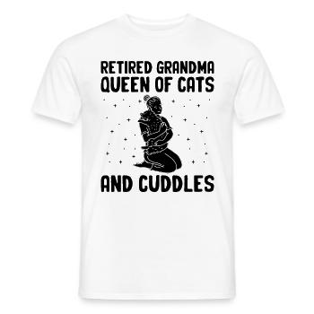 Amoureux des chats Grand-mère retraitée Retraité Propriétaire de chat Chat - T-shirt homme - blanc - Devant - AI Model Male 178 dark (178cm)