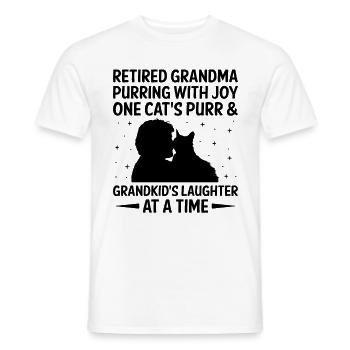 Amoureux des chats Grand-mère retraitée Retraité Propriétaire de chat Chat - T-shirt homme - blanc - Devant - AI Model Male 178 dark (178cm)