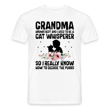 Amoureux des chats Grand-mère retraitée Retraité Propriétaire de chat Chat - T-shirt homme - blanc - Devant - AI Model Male 178 dark (178cm)