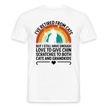 Amoureux des chats Grand-mère retraitée Retraité Propriétaire de chat Chat - T-shirt homme - blanc - Devant - AI Model Male 178 dark (178cm)