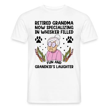Amoureux des chats Grand-mère retraitée Retraité Propriétaire de chat Chat - T-shirt homme - blanc - Devant - AI Model Male 178 dark (178cm)