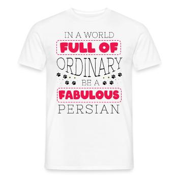 Chat persan Chat Amoureux Propriétaire de chat Persan Longhair C - T-shirt homme - blanc - Devant - AI Model Male 178 dark (178cm)