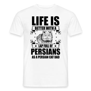 Chat persan Chat Amoureux Propriétaire de chat Persan Longhair C - T-shirt homme - blanc - Devant - AI Model Male 178 dark (178cm)