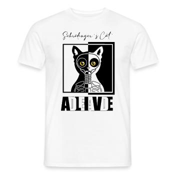 Le chat de Schrödinger mort et vivant - T-shirt homme - blanc - Devant - AI Model Male 178 dark (178cm)