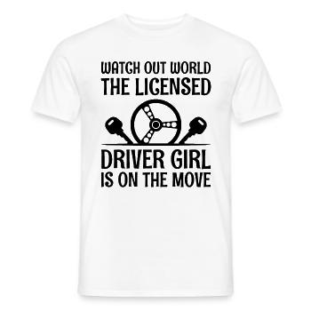 Driving License Passed New Driver Permit Driving S - Men's T-Shirt - white - Front - AI Model Male 178 dark (178cm)