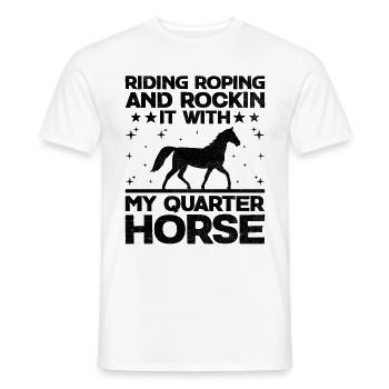 American Quarter Horse Equestrian Horse Lover Hors - Men's T-Shirt - white - Front - AI Model Male 178 dark (178cm)