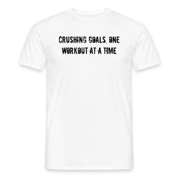 Fitness - Crushing goals, one workout at a time - Men's T-Shirt - white - Front - AI Model Male 178 dark (178cm)