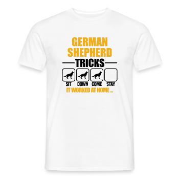 German Shepherd Tricks - Men's T-Shirt - white - Front - AI Model Male 178 dark (178cm)