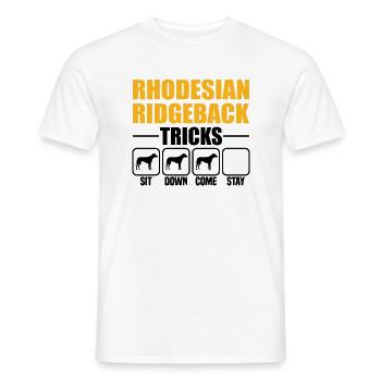Astuces de Rhodesian Ridgeback - T-shirt homme - blanc - Devant - AI Model Male 178 dark (178cm)