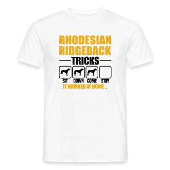 Astuces de Rhodesian Ridgeback - T-shirt homme - blanc - Devant - AI Model Male 178 dark (178cm)