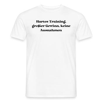 Fitness - Hartes Training, großer Gewinn, keine - Männer T-Shirt - Weiß - Vorne - AI Model Male 178 dark (178cm)