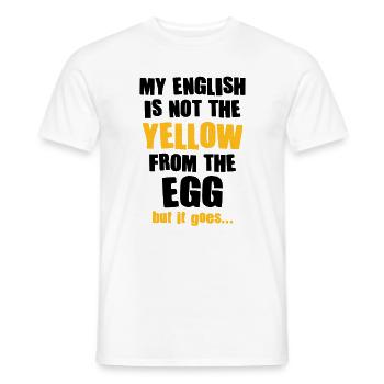 Mon anglais n’est pas le jaune de l’œuf Denglish - T-shirt homme - blanc - Devant - AI Model Male 178 dark (178cm)