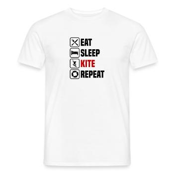 Eating, sleeping, kiting, repeating - Men's T-Shirt - white - Front - AI Model Male 178 dark (178cm)