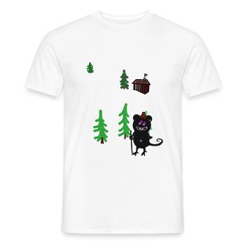 Hiver Montagne Forêt Troll Randonnée Chalet D’hiver - T-shirt homme - blanc - Devant - AI Model Male 178 dark (178cm)