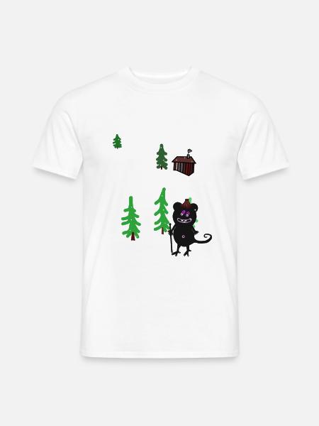 Winter Mountain Forest Troll Wandelen Winter Cottage - Heren T-shirt - wit