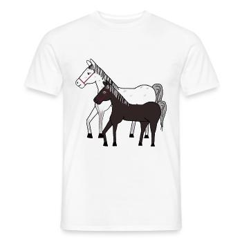 Chevaux, Cheval, Poney, Cheval Fou, Enfants, Poney Ferme, Équitation - T-shirt homme - blanc - Devant - AI Model Male 178 dark (178cm)