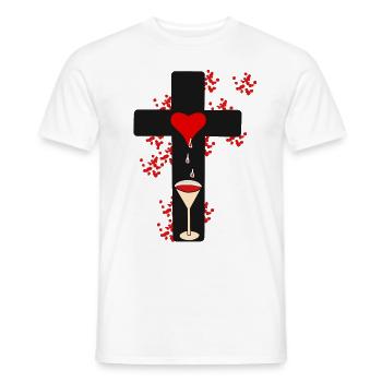 Rituel Occulte Croix Dark Halloween Satan Vaudou - T-shirt homme - blanc - Devant - AI Model Male 178 dark (178cm)