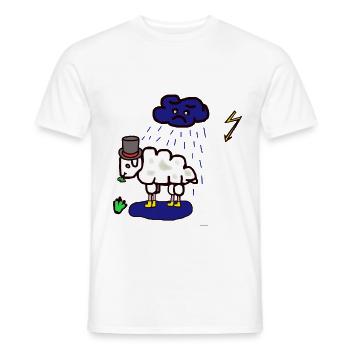 Schlecht Wetter Schaf Regenwolke Regen Hammel - Männer T-Shirt - Weiß - Vorne - AI Model Male 178 dark (178cm)