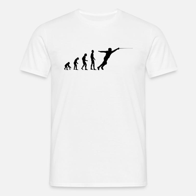 Fechten Evolution Fechter - Männer T-Shirt - Weiß