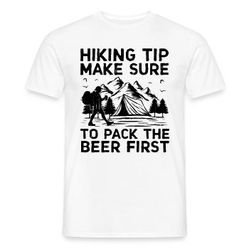 Hiking Hiker Nature Trekking Outdoor Mountaineerin - Men's T-Shirt - white - Front - AI Model Male 178 dark (178cm)