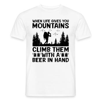 Randonnée Randonnée en plein air Alpinisme Trekking Natur - T-shirt homme - blanc - Devant - AI Model Male 178 dark (178cm)