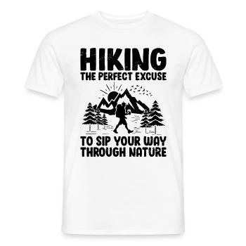 Randonnée Randonnée en plein air Alpinisme Trekking Natur - T-shirt homme - blanc - Devant - AI Model Male 178 dark (178cm)