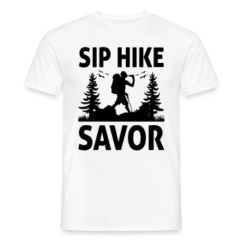 Wandern Natur Bergsteigen Trekking Outdoor Wandern - Männer T-Shirt - Weiß - Vorne - AI Model Male 178 dark (178cm)