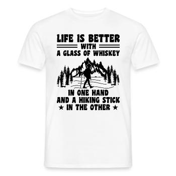 Hiking Nature Mountaineering Trekking Outdoor Hike - Men's T-Shirt - white - Front - AI Model Male 178 dark (178cm)