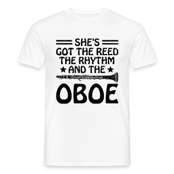 Oboe Player Oboe Basoonist Marching Band Instrumen - Men's T-Shirt - white - Front - AI Model Male 178 dark (178cm)