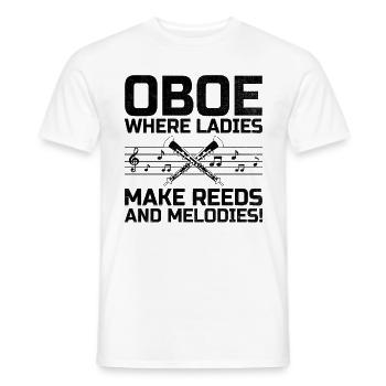 Oboe Player Oboe Basoonist Marching Band Instrumen - Men's T-Shirt - white - Front - AI Model Male 178 dark (178cm)