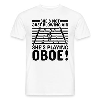 Oboe Player Oboe Basoonist Marching Band Instrumen - Men's T-Shirt - white - Front - AI Model Male 178 dark (178cm)