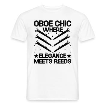 Oboe Player Oboe Basoonist Marching Band Instrumen - Men's T-Shirt - white - Front - AI Model Male 178 dark (178cm)