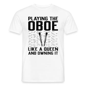 Oboe Player Oboe Basoonist Marching Band Instrumen - Men's T-Shirt - white - Front - AI Model Male 178 dark (178cm)