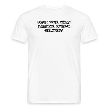 Fitness - Push limits, break barriers, achieve - Men's T-Shirt - white - Front - AI Model Male 178 dark (178cm)